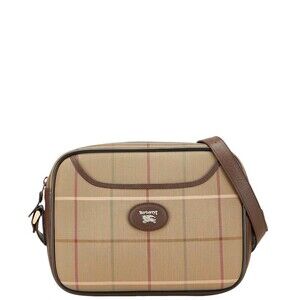 Burberry check shoulder bag Khaki Green brown canvas leather